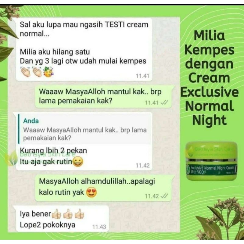 cream EXCLUSIVE NORMAL BATRISYIA batrisya batrisia herbal pemutih wajah glowing bpom day night 15g