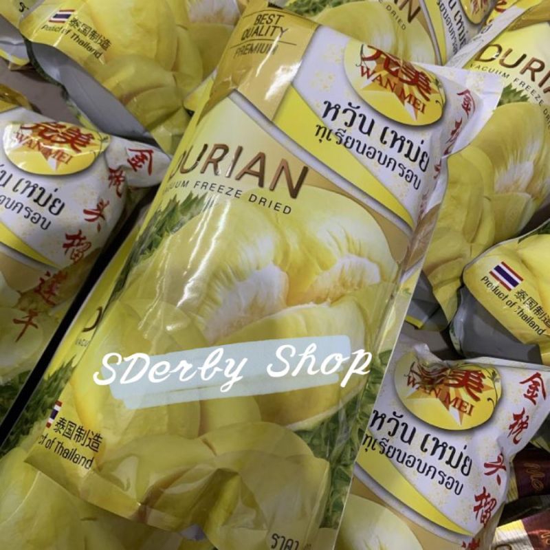 Wan Mei Durian Vacuum Freeze  Dried Premium Wanmei Snack Thailand