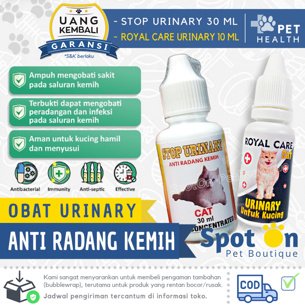 Stop Urinary &amp; Royal Care Urinary Obat Anti Radang Kemih Kucing | Obat Infeksi Saluran Kemih Kucing | Holy Cat Labs