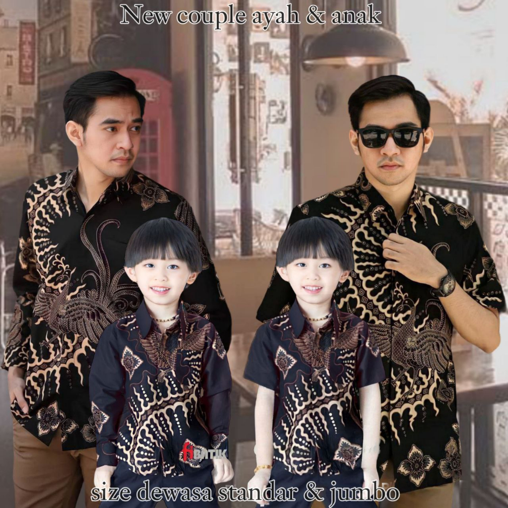 Batik Couple Ayah Dan Anak Laki Laki Modern/kemeja batik pria lengan panjang/Batik pria lengan panjang/Batik pria Lengan pendek/Batik anak Laki Laki/Batik pria jumbo