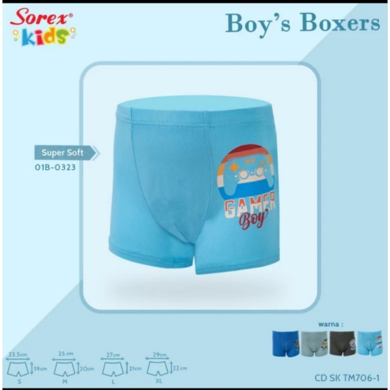 Celana dalam boxer anak cowok sorex tm 706