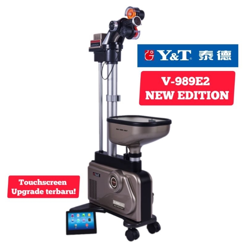 Y&T V-989E2 NEW EDITION Robot tenis meja layar sentuh v 989E 2 E v989 table tennis robot 989