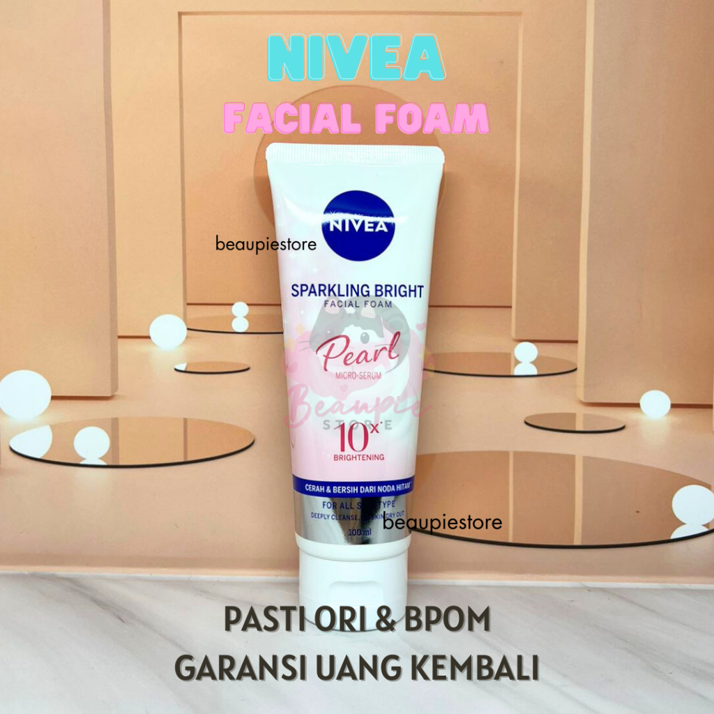 Nivea Facial Foam Whitening Sparkling White 100mL / Somethinc Low PH Gentle Jelly Cleanser 15m