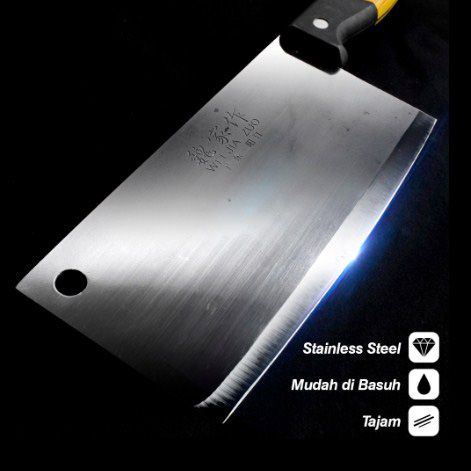 Pisau Dapur Daging Sayur Cincang Cacah Pemotong Handle Kayu A-1011