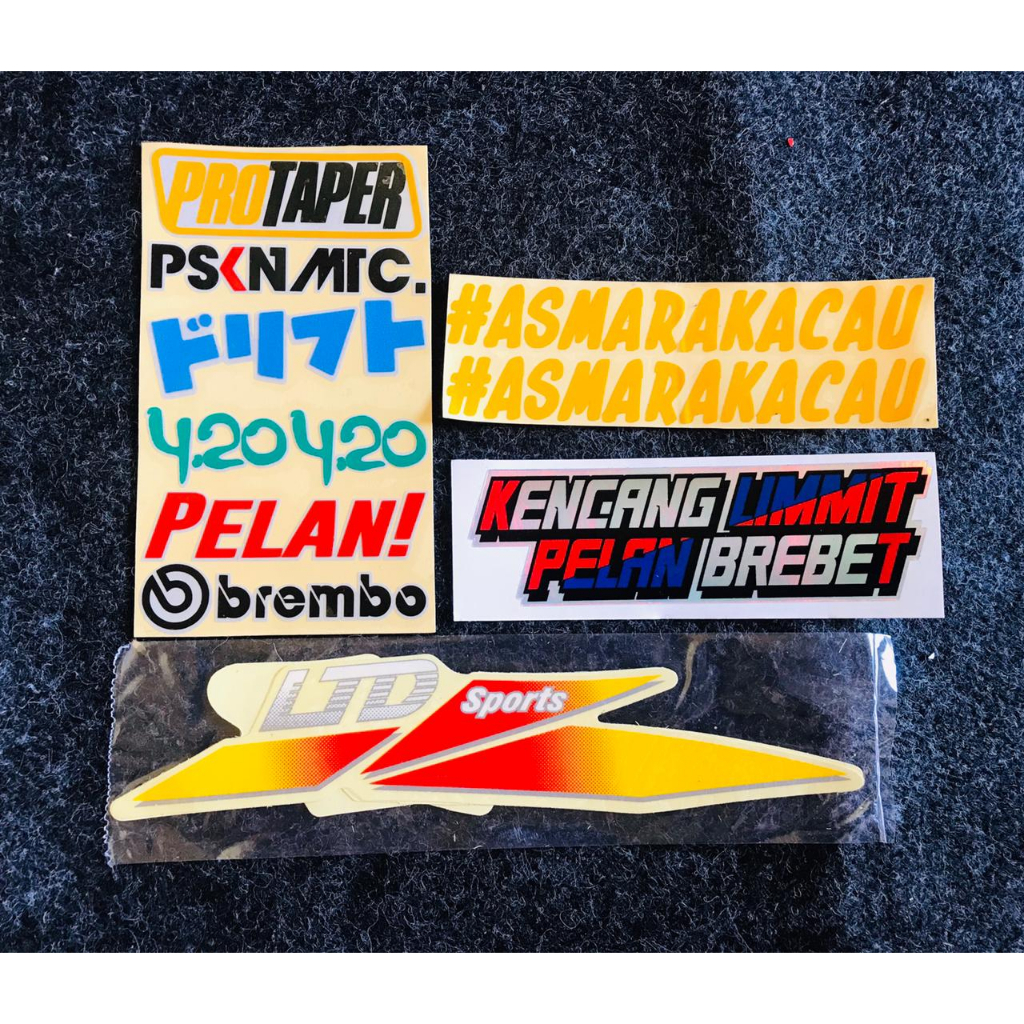 PROMO STIKER HELM LTD KUNING BIASA, STIKER GAMBAR KENCANG LIMMIT PELAN BREBET HOLOGRAM,ASMARA KACAU 
