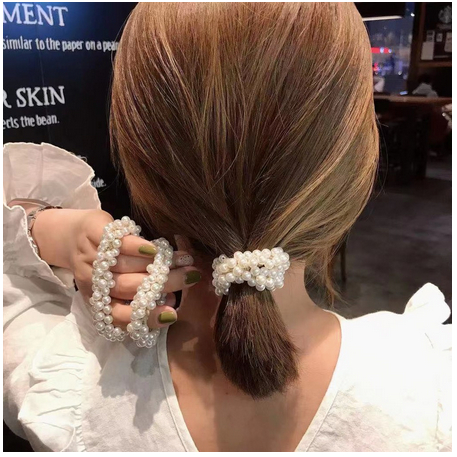 Ikat Rambut Wanita Gaya Korea Full Mutiara Aksesoris Rambut Pearl Wanita Korean Import