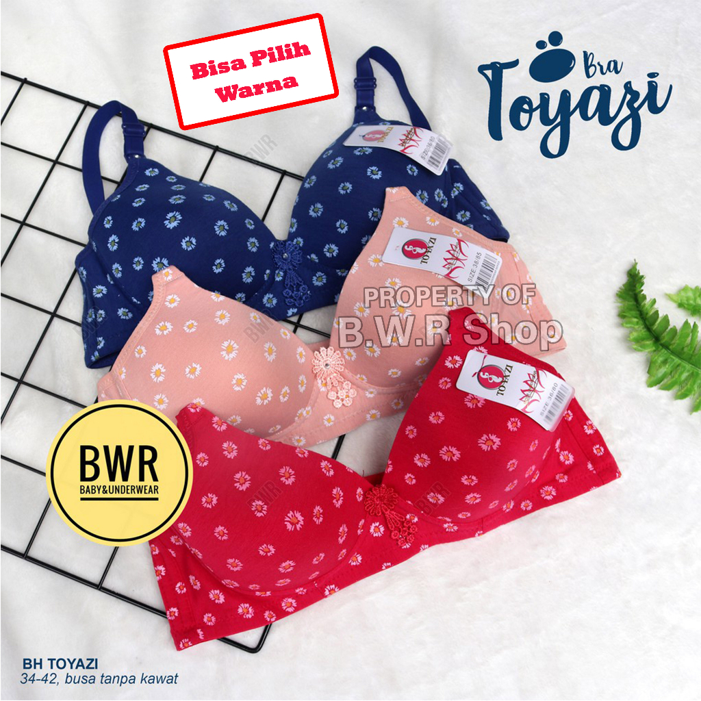 BH TOYAZI  motif POLKADOT dan motif BUNGA [ VIII A6 ] Bra wanita dewasa kancing 3 | Tanpa kawat