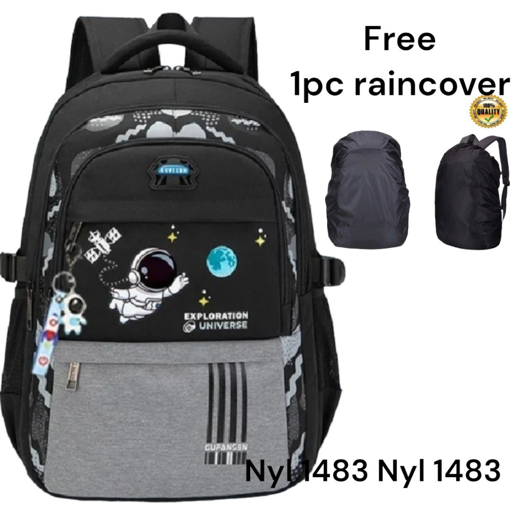 Tas ransel anak sekolah SD SMP Astronot gratis raincover