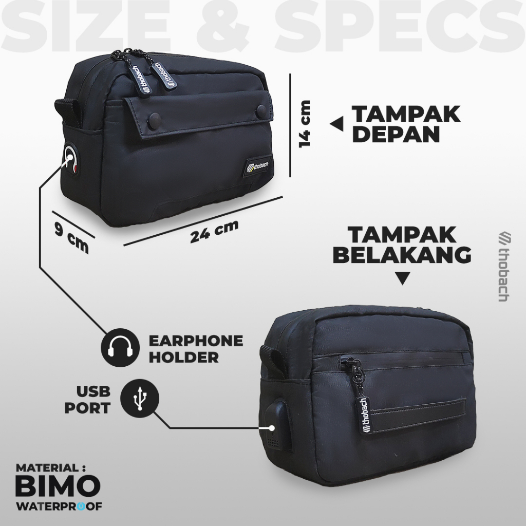 THOBACH-SLING BAG WATERPROOF TENEBRIS TAS SELEMPANG