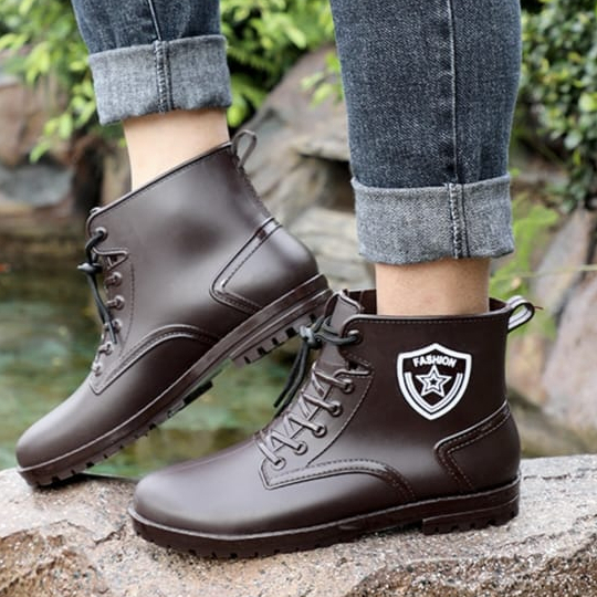 Sepatu Kerja Pria Import Anti Air Sepatu Karet Jenggel Pria  LF2888