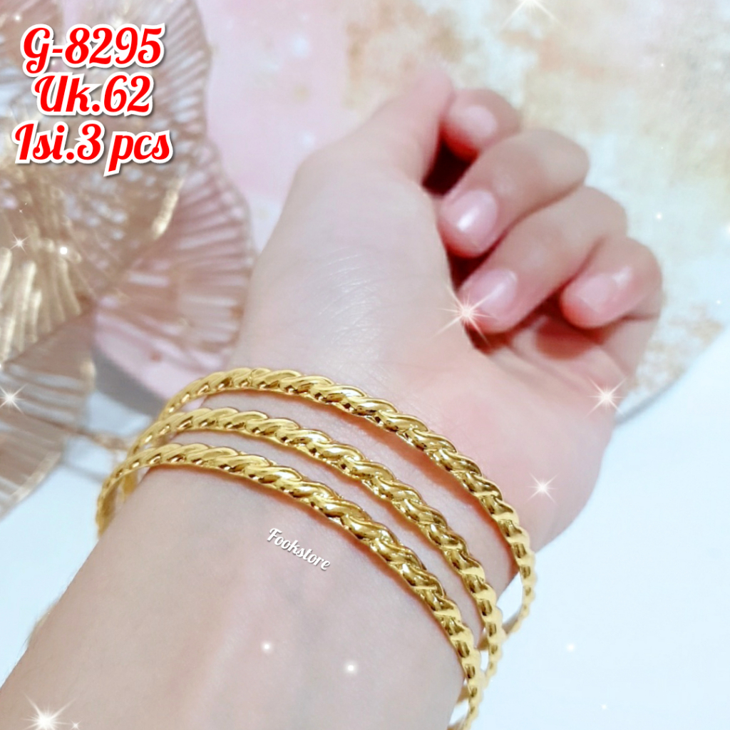 GELANG KERONCONG DEWASA MOTIF ULIR ISI 3 PCS /G-8295