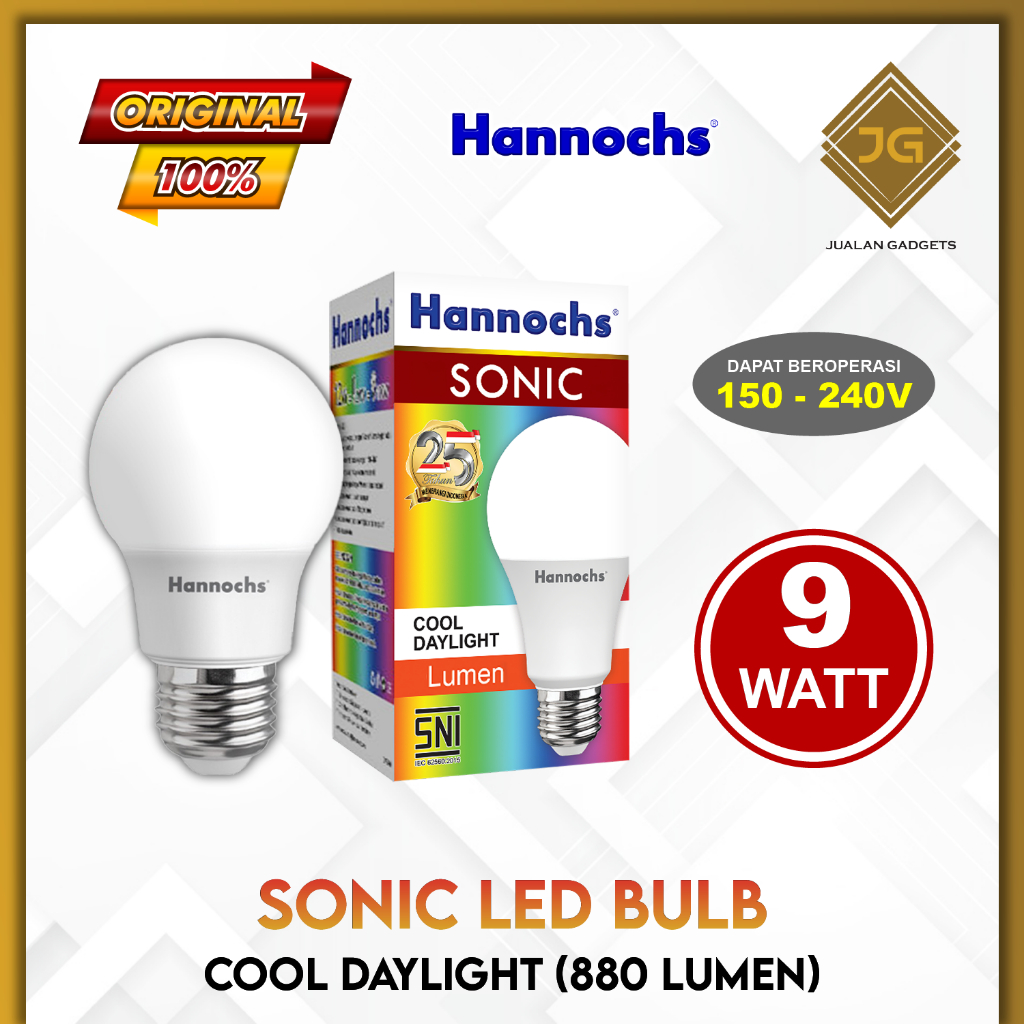 Hannochs SONIC LED Bulb 9 Watt - Bola Lampu Bohlam LED 9 Watt