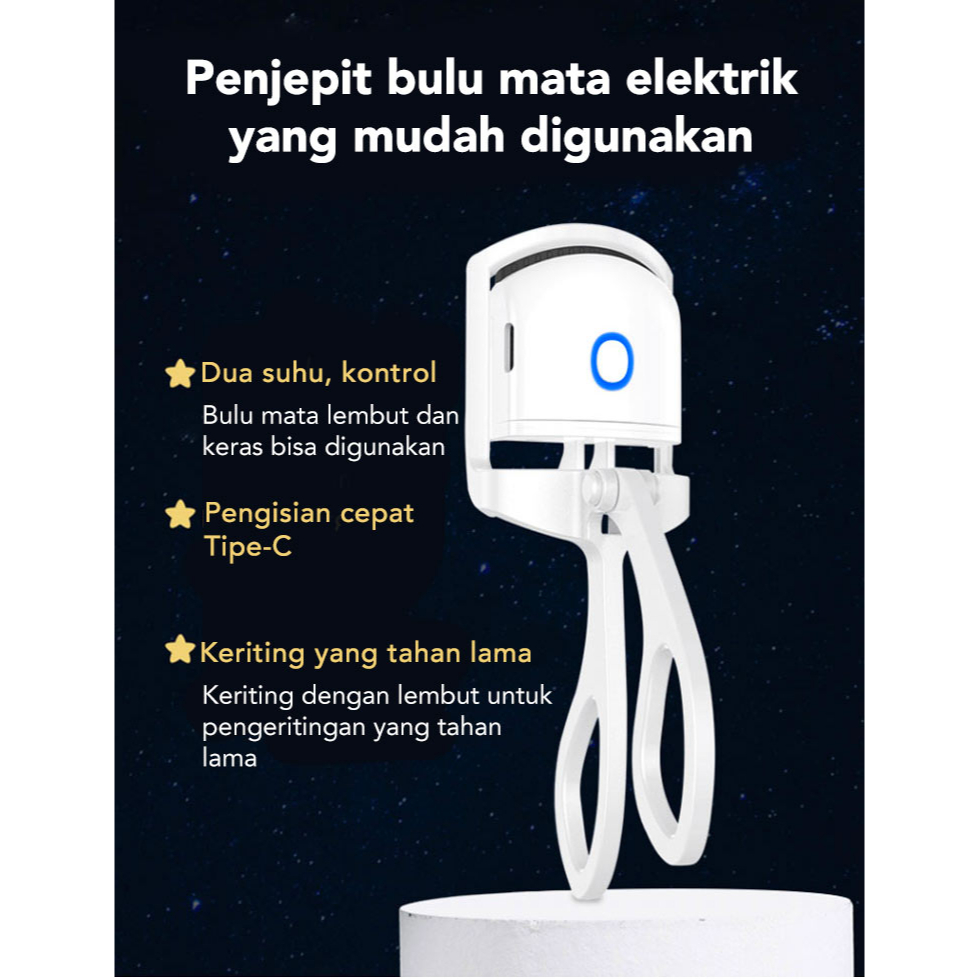 penjepit bulu mata elektrik Penjepit Bulu Mata Isi ulang USB Elektrik Eye Lash Perm Tahan Lama Bulu Mata Keriting Thermal Eyelash Curler Big Eye Curling Long-lasting Hold Penjepit Bulu Mata Elektrik  Tersedia 2 warna