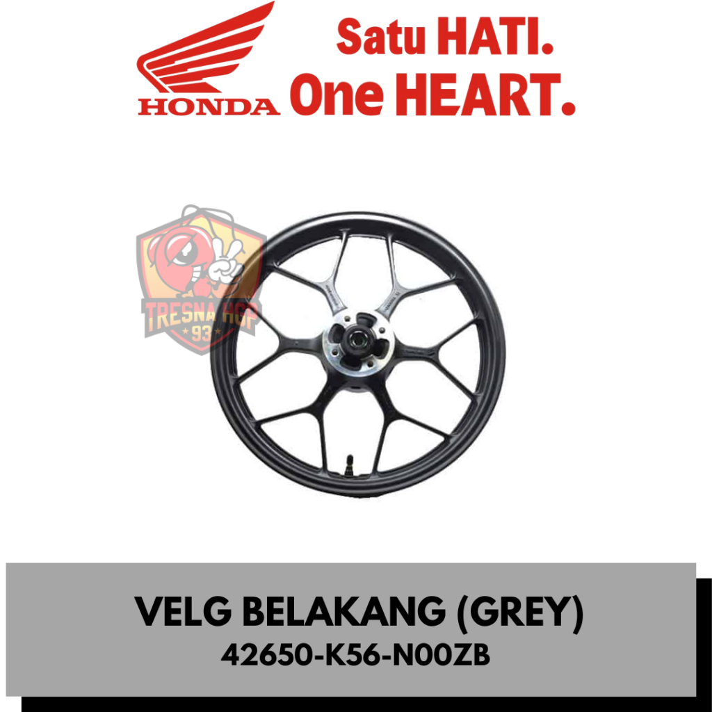 42650-K56-N00ZB VELG BELAKANG SONIC 150R K56 ORIGINAL | WHEEL SUB ASSY RR (GREY) 42650K56N00ZB