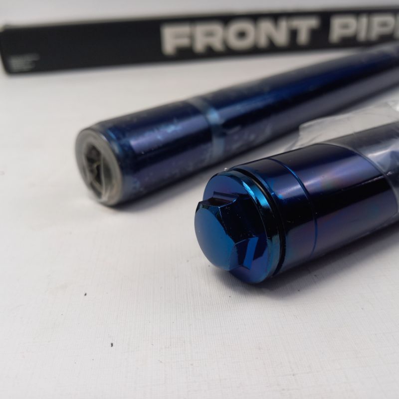 Batang Pipa Skok Depan GL Megapro 31mm Linggisan As Shock Depan GOLD BLUE BIRU RAINBOW PELANGI MP Verza Cb150R