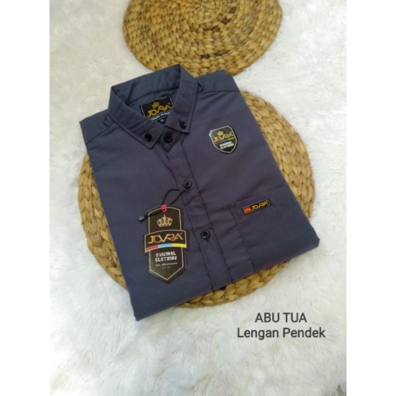 Baju Kemeja Cowok Pria Kerja Kantoran Polos Lengan Pendek Lengan Panjang Poplin maron navy kunyit abu lilac