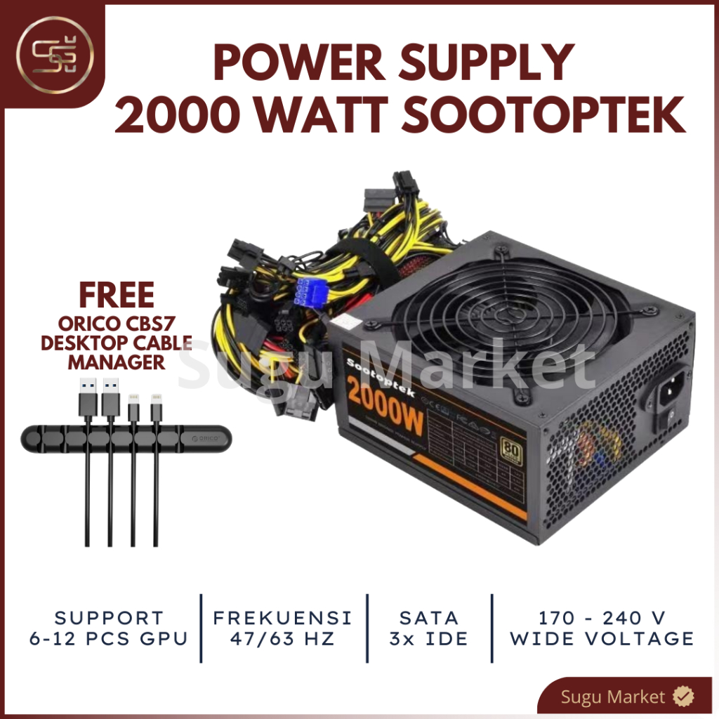 PSU 2000W | Power Supply 2000Watt | Sootoptek | PSU Mining 2000w Pure | PSU 2000Watt
