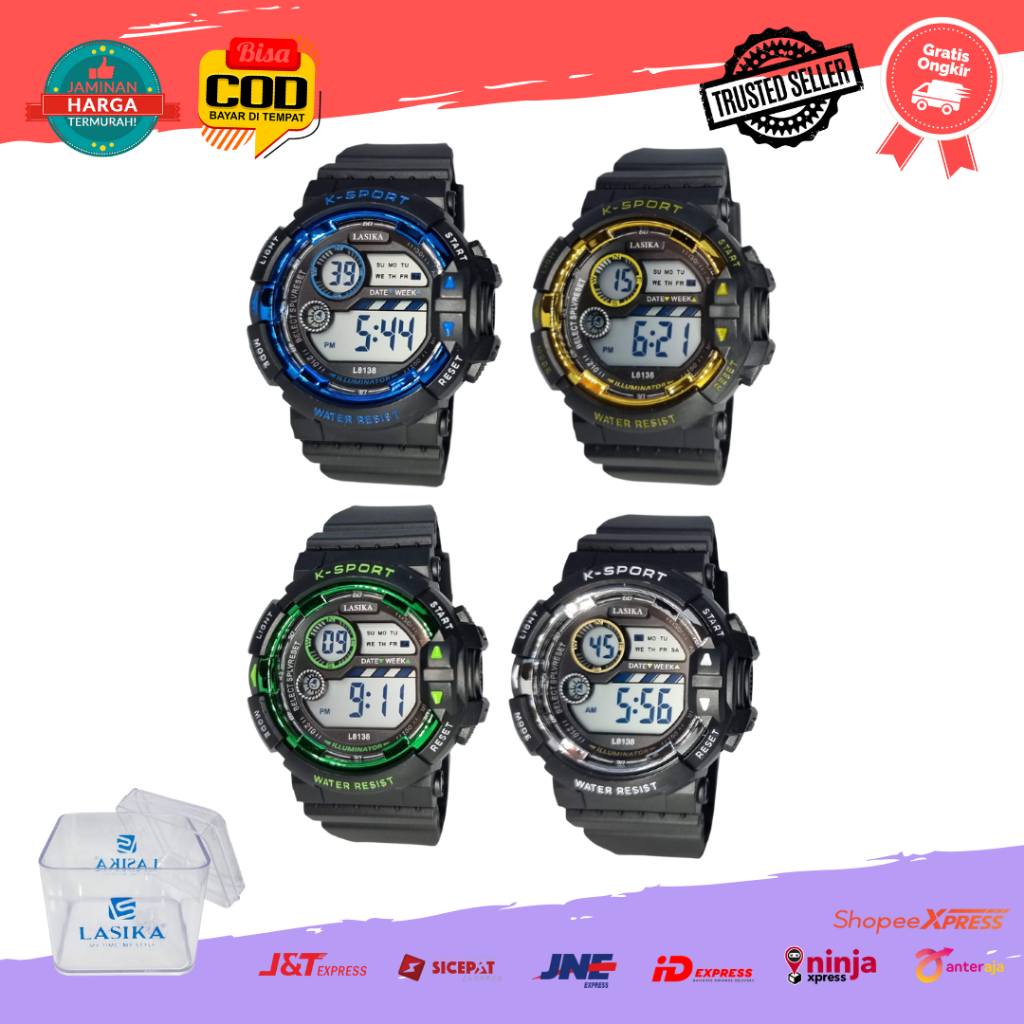 [COD] Jam Tangan Sport Digital Anak Remaja Pria Cowok  Lasika 8138 Tanggung Water Resist Anti Air