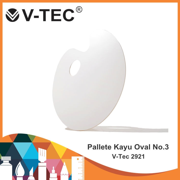 

Palet Lukis Oval 2921-3 / Palette Kayu Oval / V-Tec Palette 2921 No.3 / Palet Lukis / Palet Kayu