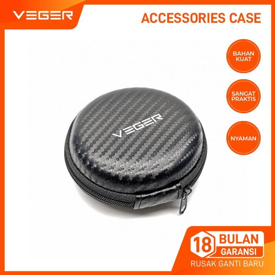 VEGER Accessories Hard Case for Earphone Headset Kabel Data Hardcase