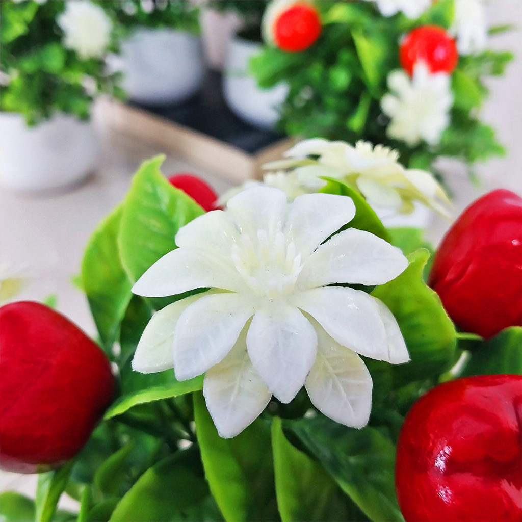 Tanaman Buah Hias Plastik Dekorasi Rumah Terkini Artificial Flowers Ornamen Bunga Hiasan Meja PBP114