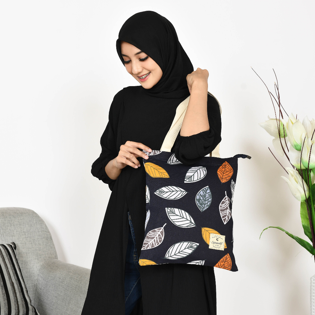 TOTEBAG WANITA RESLETING / TAS TOTE KANVAS JEANS BUAT SHOPPING &amp; KULIAH BISA CUSTOM SABLON TB 004 C