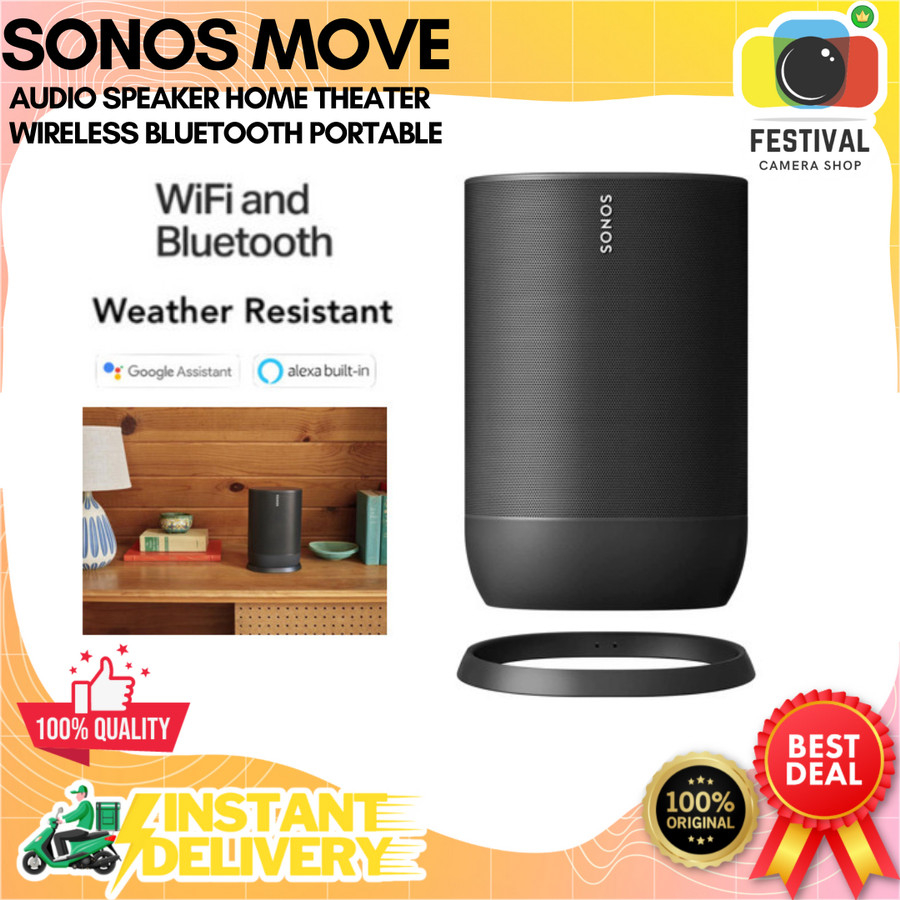 Sonos Move Audio Speaker Home Theater Wireless Bluetooth Portable