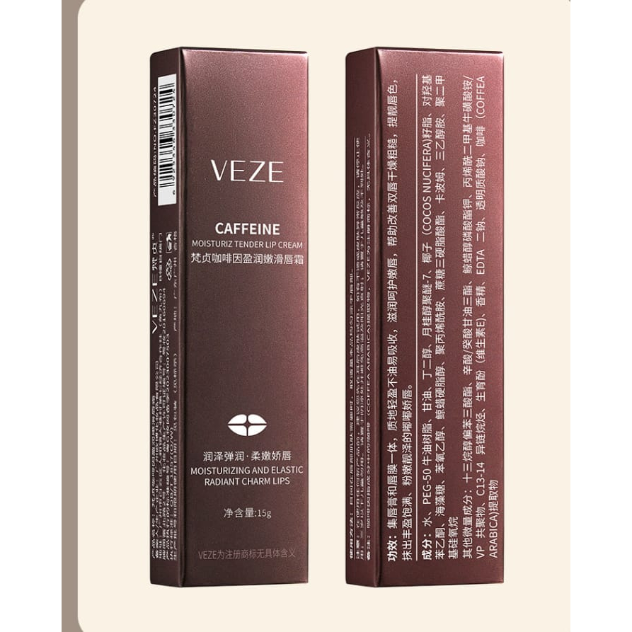 Veze Moisturizing Elastic Radiant Charm Lips - coffe pelembab krim bibir