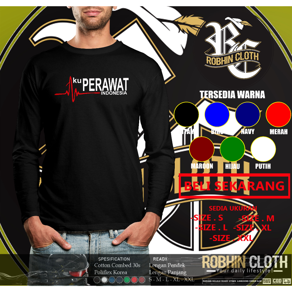 Kaos Aku Perawat Indonesia Lengan Panjang Baju Distro