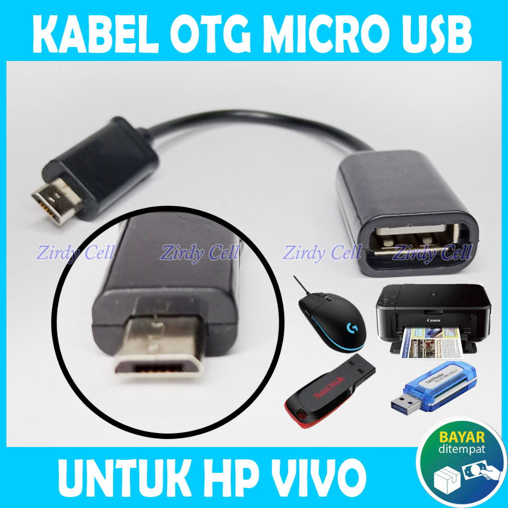 Kabel OTG Micro USB Colokan Flashdisk Buat HP VIVO Y02 Y01A V11 PRO V15 Y01 V9 Y71 Y81 Y83 Y85 Y69 Y89 Y91 Y91C Y93 Y95 Y12 Y15 Y17 S1 PRO Y12A Y12S Y20 Y30 Y11 Y20S Y30G Sambungan Kabel Mouse Keyboard Stik Game Printer Card Reader Ke Handphone Ponsel