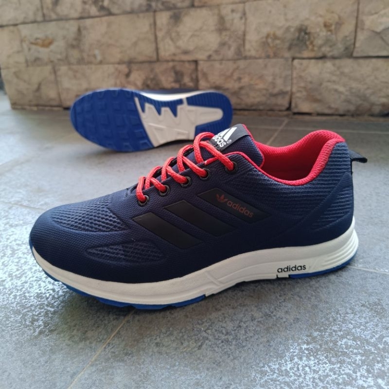 100% REAL PICT - SEPATU SPORT ADS OLAHRAGA RUNNING ADIDAS PRIA NAVY RED / SEPATU SNEAKERS CASUAL PRIA WANITA NAVY RED BAHAN TEBAL AERODINAMIS OUTSOL KARET