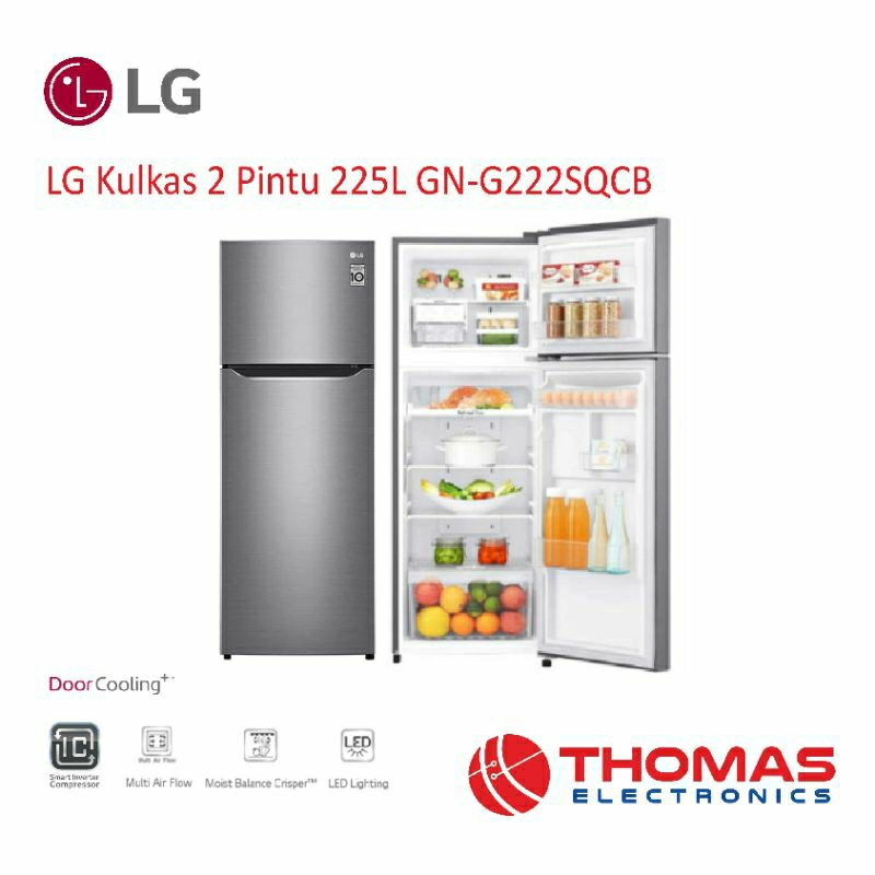 LG Kulkas 2 Pintu 225 Liter Inverter GN G222SQCB GN G 222 SQCB Garansi Resmi