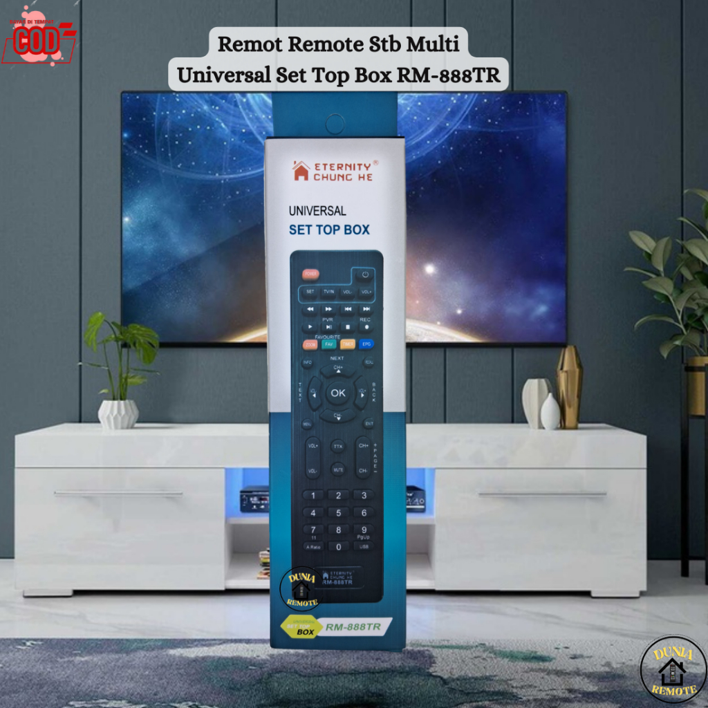 Remot Remote Stb Set Top Box Multi Universal Dvb-T2 RM-888TR Semua Merk