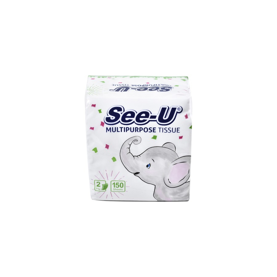 Tissue SEE U Multipurpose Pop Up Gajah 150 Sheet 1 Ply Murah / Tisu meja makan dapur serbaguna lembut