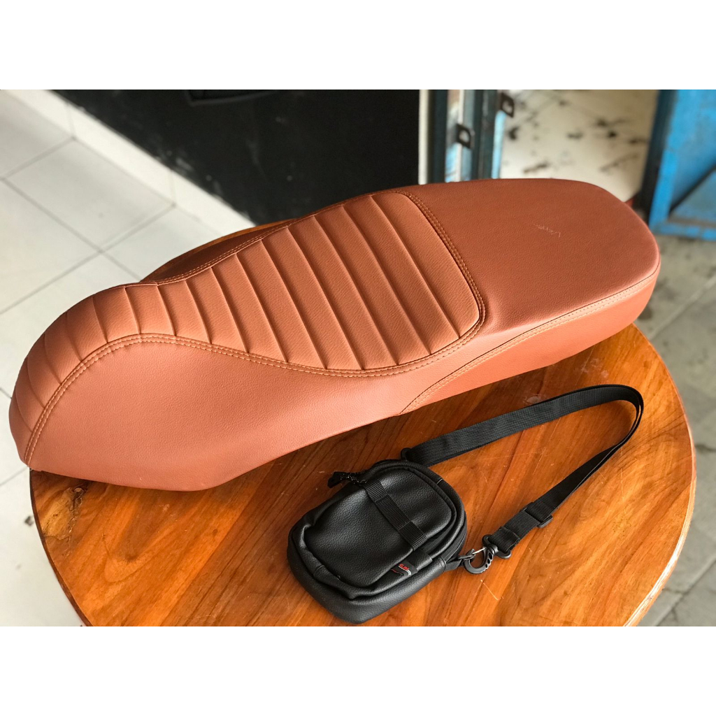 (gratis tas) jok scoopy caferacer jok scoopy fi jok scoopy karbu caferacer ala vespa