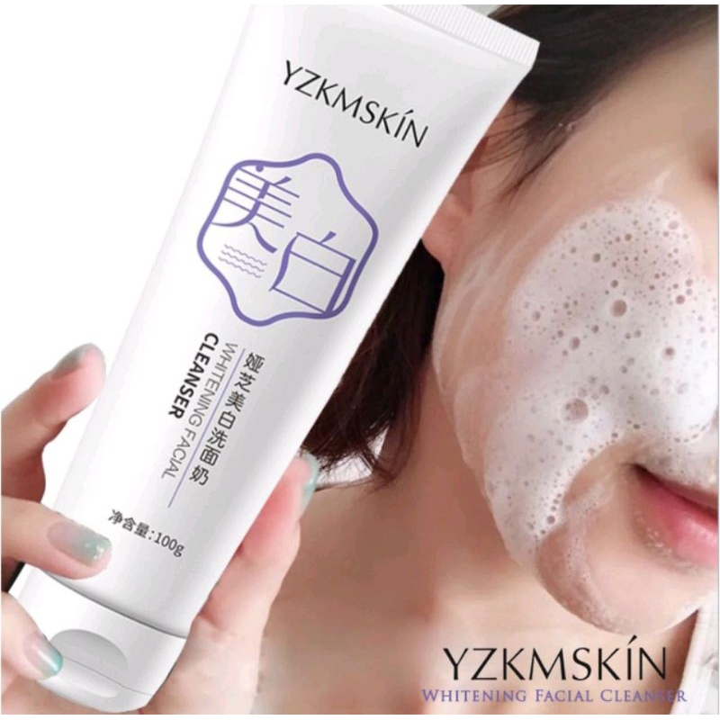 YZKMSKIN Whitening facial foam cleanser wajah 100gr berkualitas