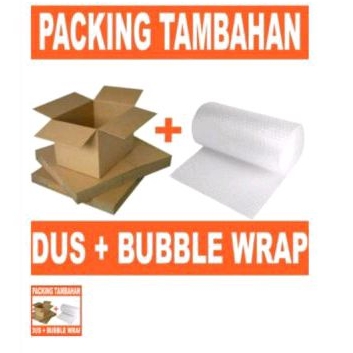 

Packing Tambahan Bubble Wrap + Kardus Packing Lebih Aman