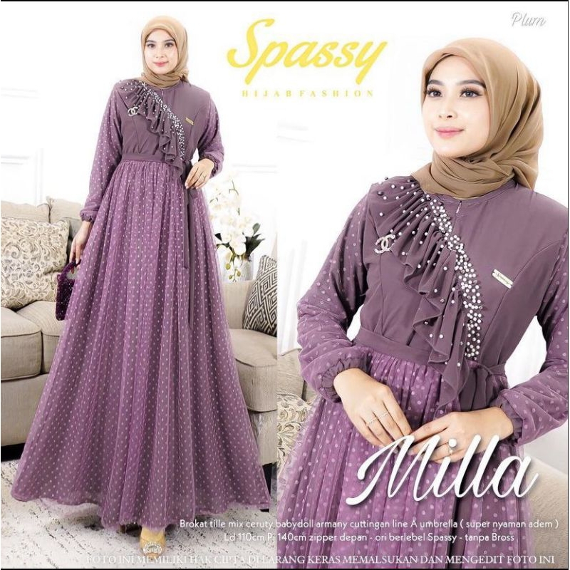 MILLA by SPASSY//gamis dress ld. 110 pb. 140//gamis pesta/kondangan