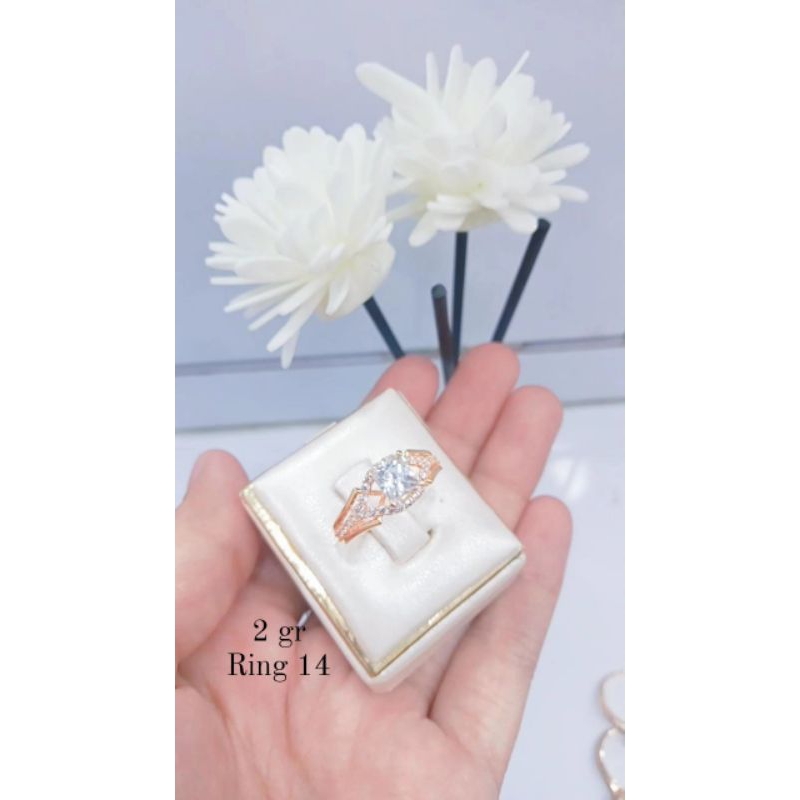 Cincin Permata mas 22 kadar 375/8k, Cincin emas asli, Cincin Mas 22, Cincin kadar 8k