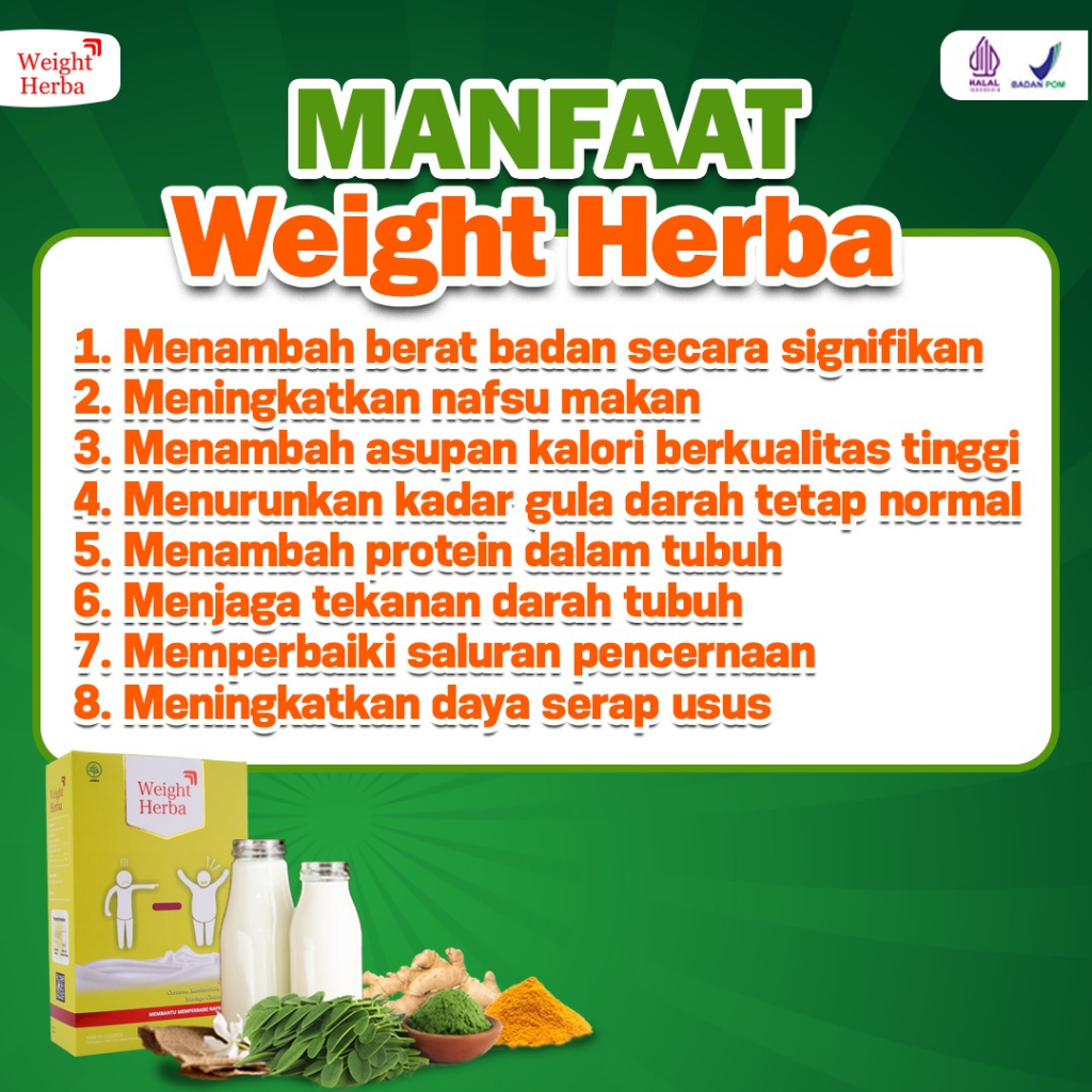 Weight Herba Susu Etawa 100% Asli Penambah Berat Badan Peningkat Nafsu Makan BB &amp; Turunkan Kadar Gula Darah Penggemuk Alami Terbukti Isi 200gr