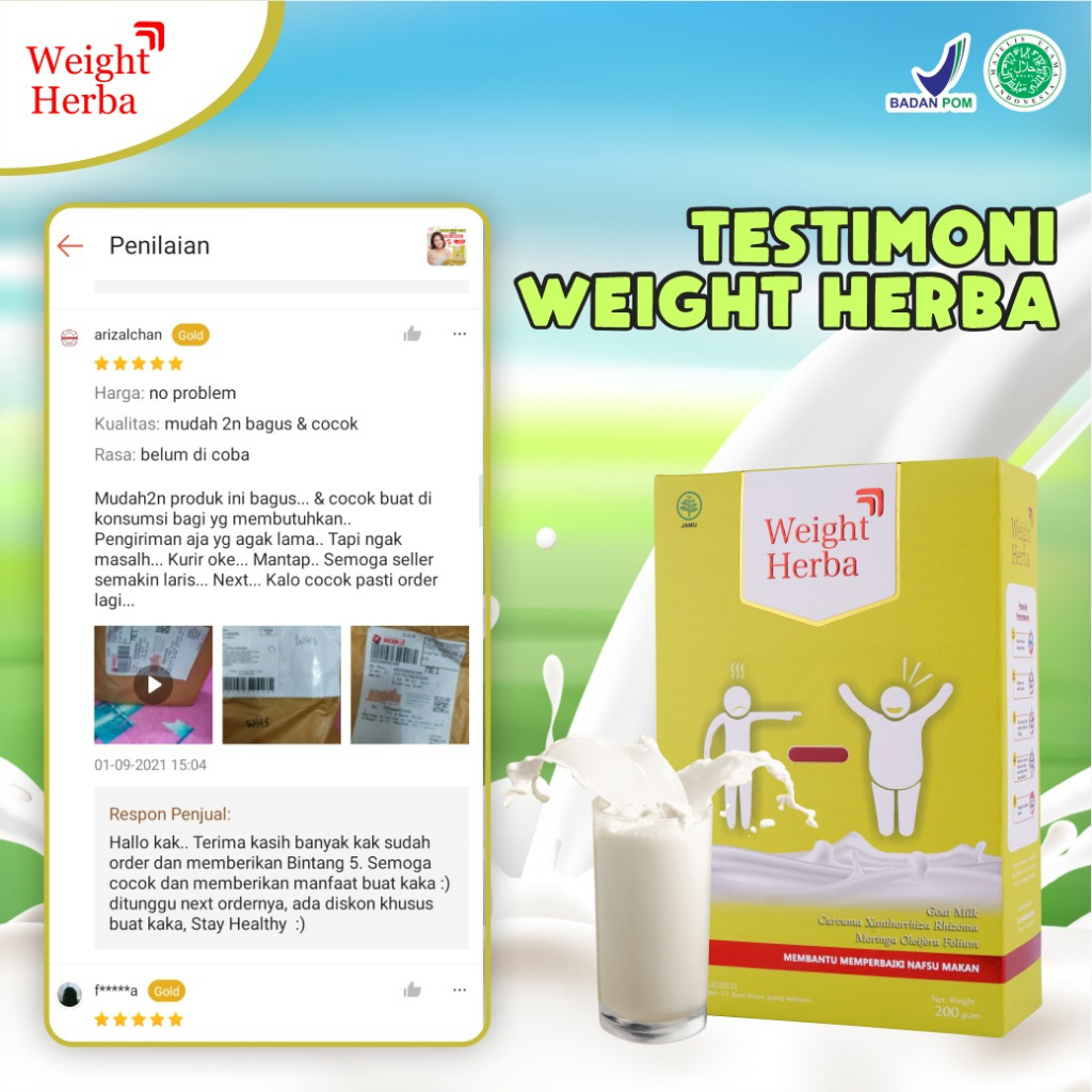 Weight Herba Susu Etawa 100% Asli Penambah Berat Badan Peningkat Nafsu Makan BB &amp; Turunkan Kadar Gula Darah Penggemuk Alami Terbukti Isi 200gr