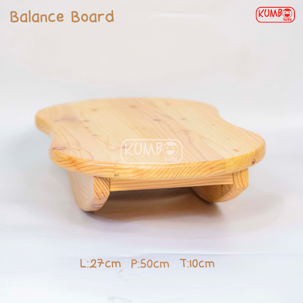 Balance Board Double Elips Papan Keseimbangan Anak Mainan Kayu Edukatif