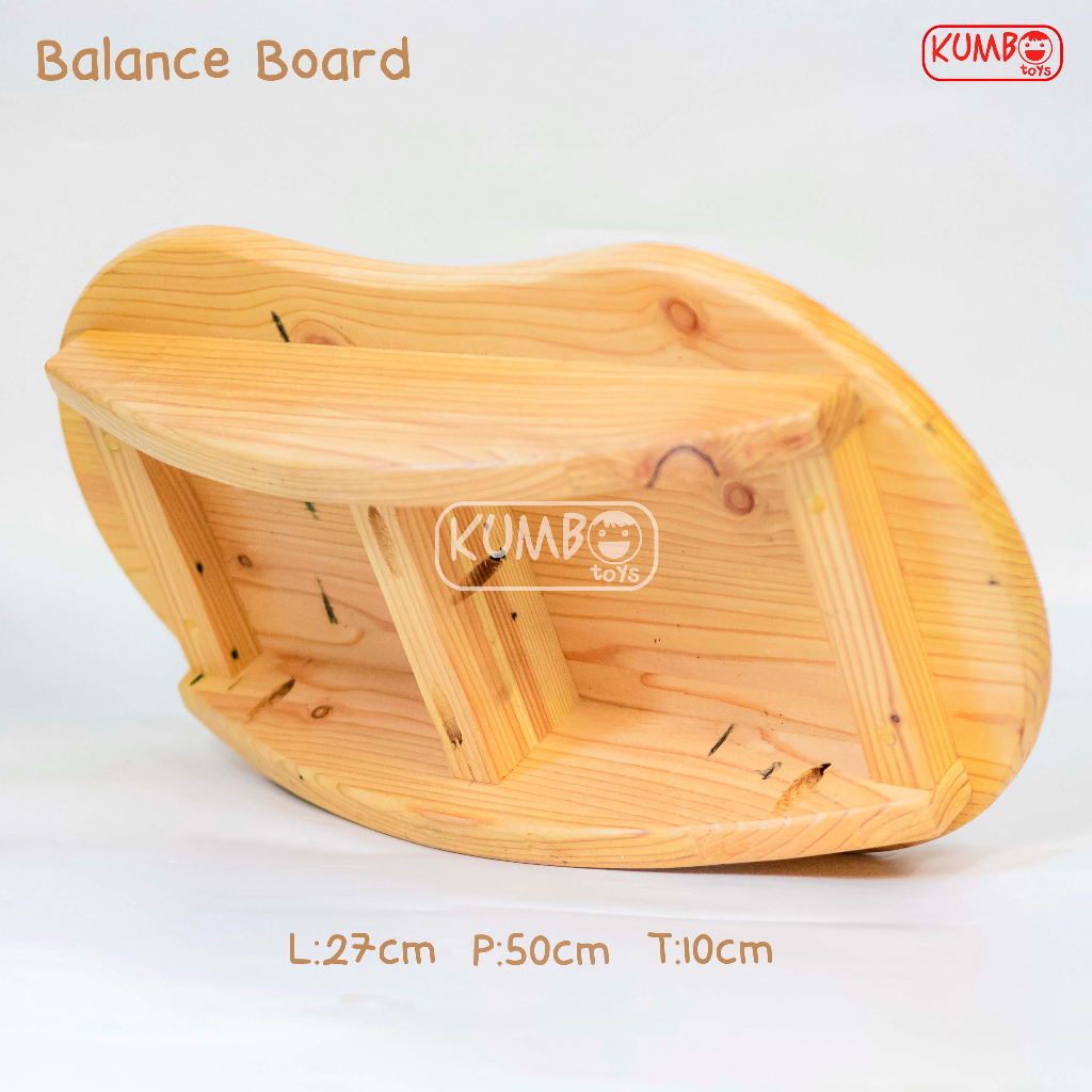 Balance Board Double Elips Papan Keseimbangan Anak Mainan Kayu Edukatif