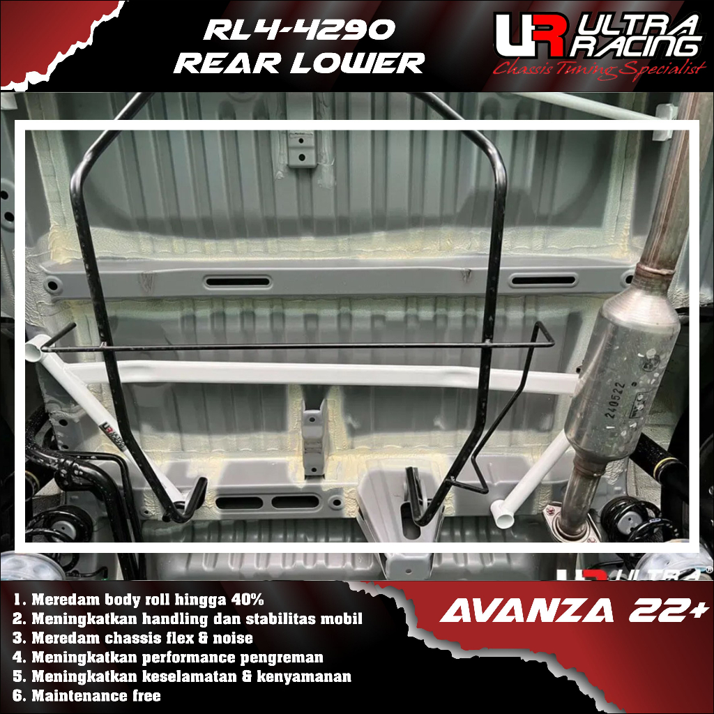 Aksesoris Strutbar Stabiliser Bar ULTRA RACING - Rear lower (4points) RL4-4290 Toyota Avanza 22+ - T