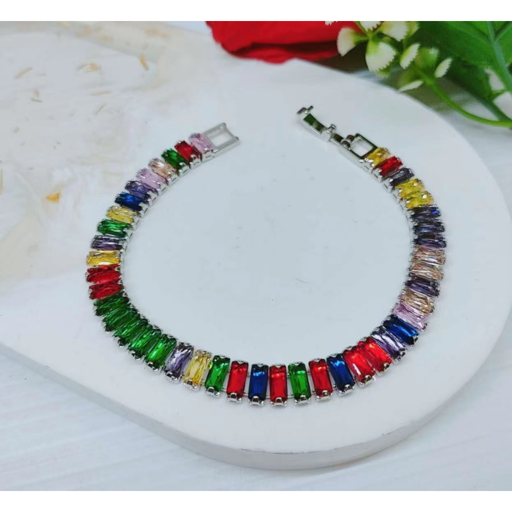 Gelang Xuping Rantai Mata Warna Warni Perhiasan Wanita Jewelry R071