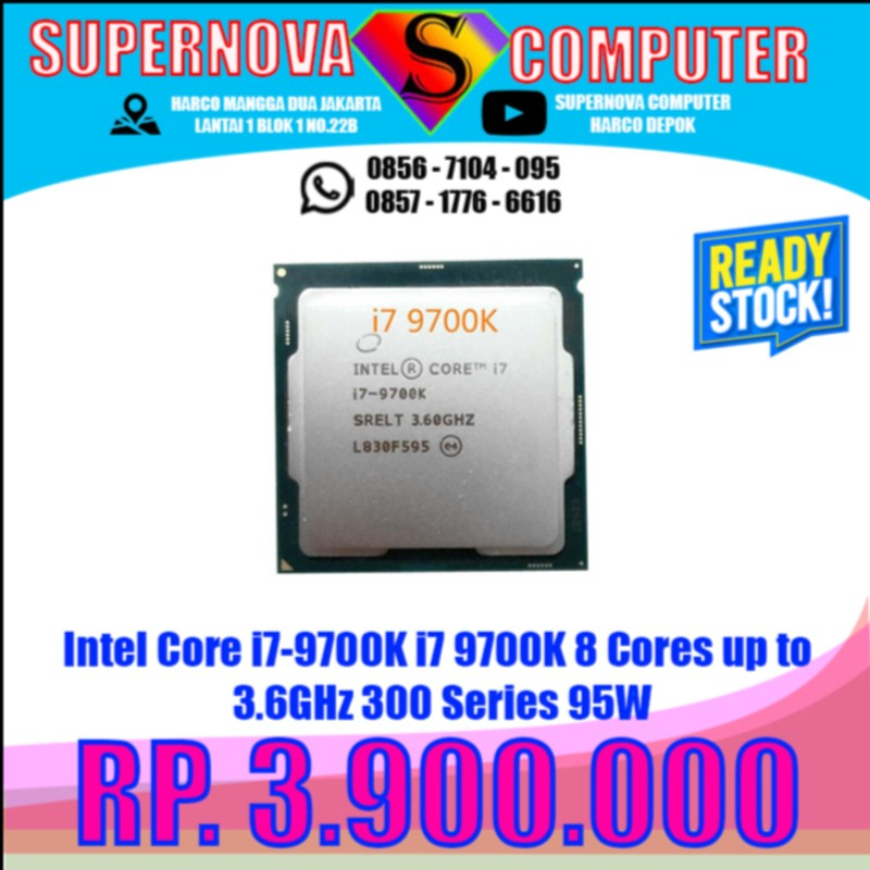Intel Core i7-9700K i7 9700K 8 Cores up to 3.6GHz 300 Series 95W