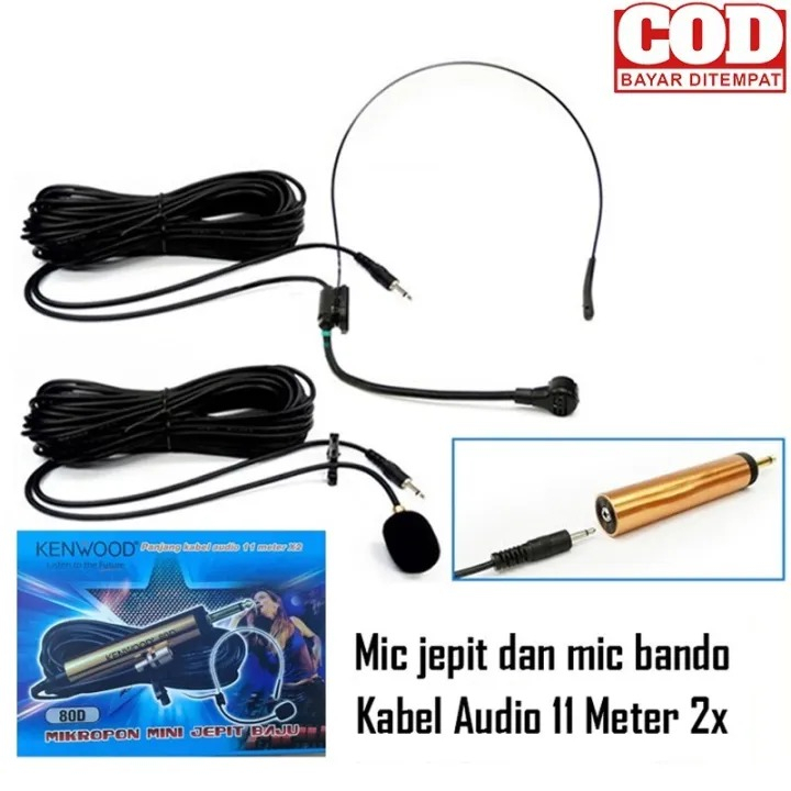 MIC BANDO KABEL 11 METER KENWOOD MIC KANCING/JEPIT MICROPHONE CLIP ON