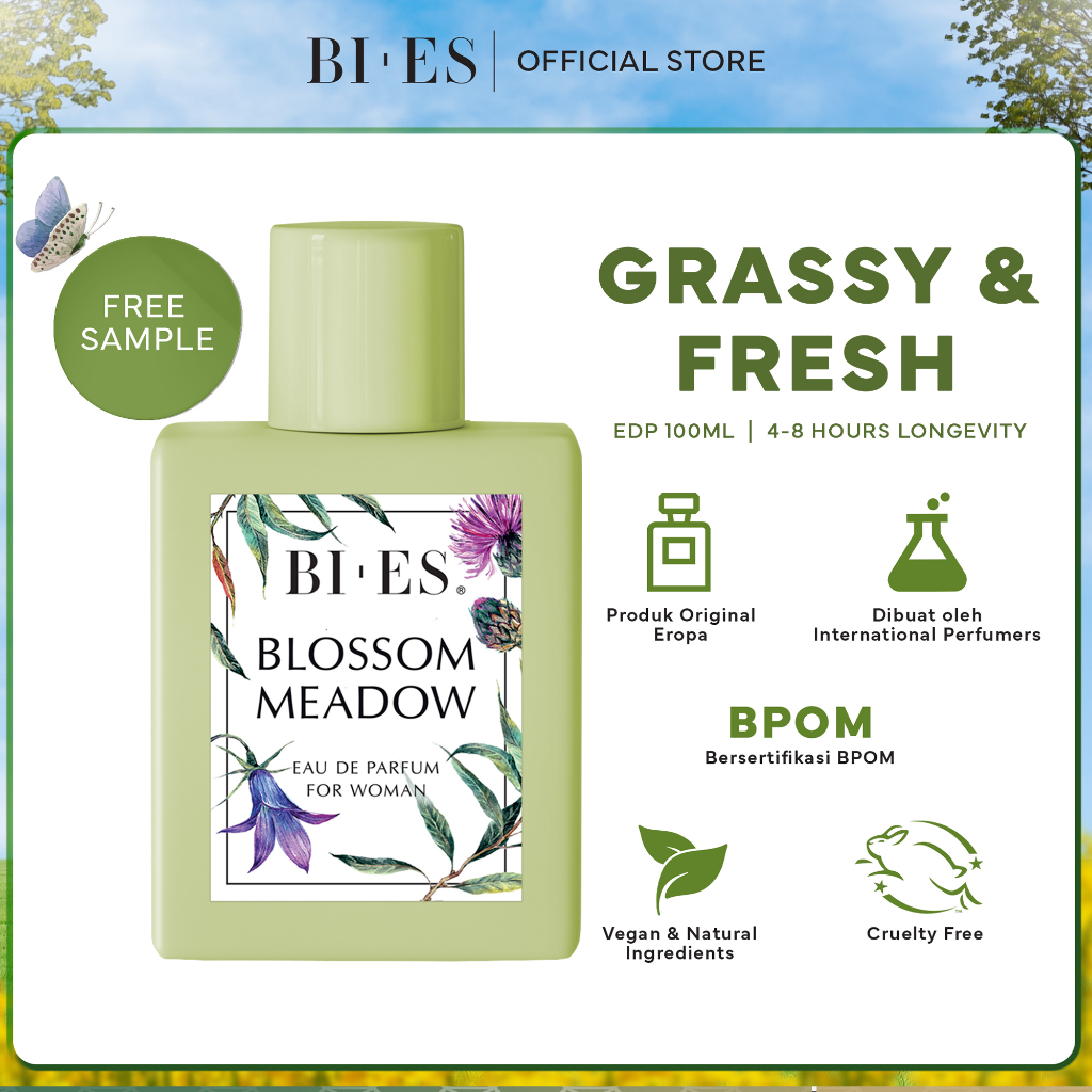 mixv0- (FREE SAMPLE) BIES Blossom Meadow Parfume for Women - EDP 100 ML