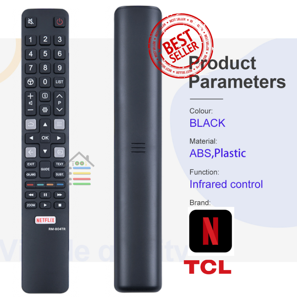 REMOTE TCL SMART TV ANDROID 10 RM804TR RC802N S6 S6000 S6500 A20 A3 Series RM804TR