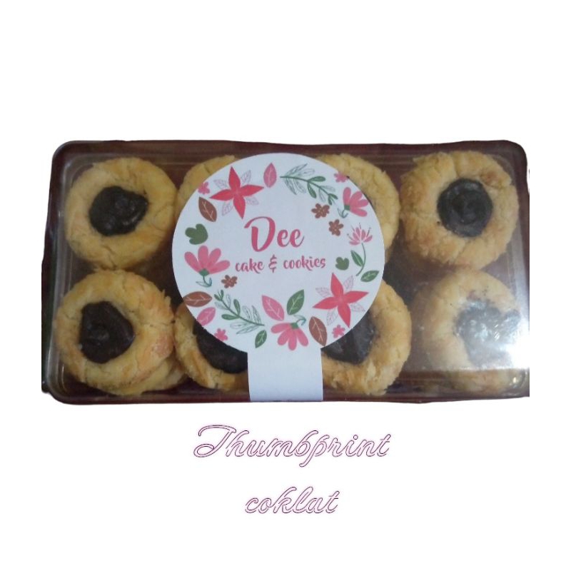 

KUE LEBARAN THUMBPRINT COOKIES COKLAT DAN STRAWBERRY